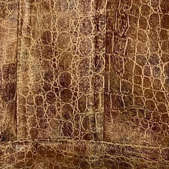 Ruby Rd brown faux embossed leather jacket coat size 14P - Picture 10 of 12